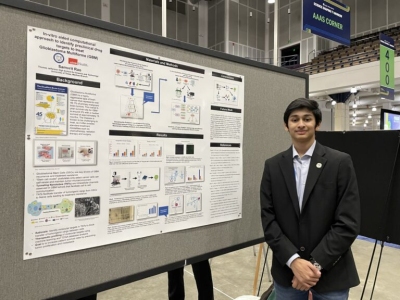 Rania Lateef and Samvrit Rao represented the Virginia Junior Academy of Science (VJAS) at the prestigious American Junior Academy of Science (AJAS) annual conference in Boston, Massachusetts, in February 2025. As delegates, they joined top high school researchers nationwide to present their original work and engage with leading scientists.
The AJAS conference was held in conjunction with the American Association for the Advancement of Science (AAAS) annual meeting, whose 2025 theme, “Science Shaping Tomorrow,” emphasized interdisciplinary collaboration, equity in research, and global scientific engagement. Rania and Samvrit exemplified these ideals as they shared their innovative projects and connected with peers and mentors dedicated to advancing science for the public good.